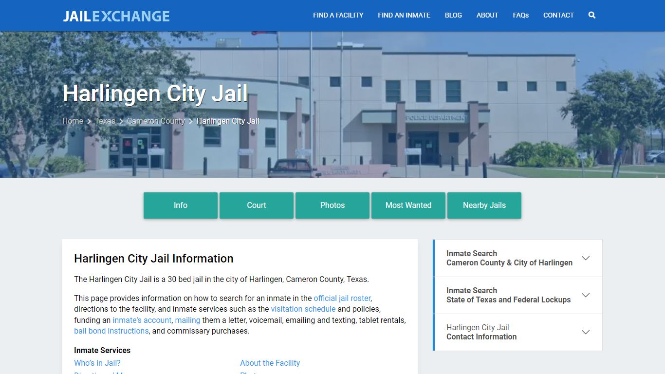 Harlingen City Jail, TX Inmate Search, Information